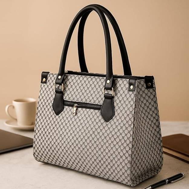     			ROX Shoulder Bag Faux Leather Set of 1 ( Off White,White )