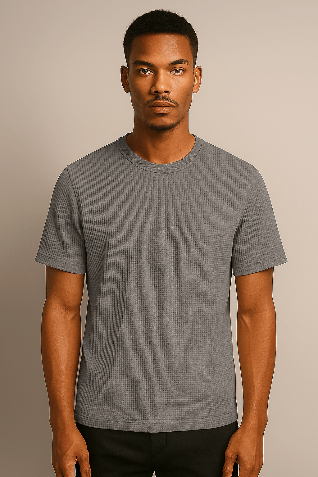     			RUFICA Men Cotton Blend Regular Fit Solid T-Shirt ( Grey )
