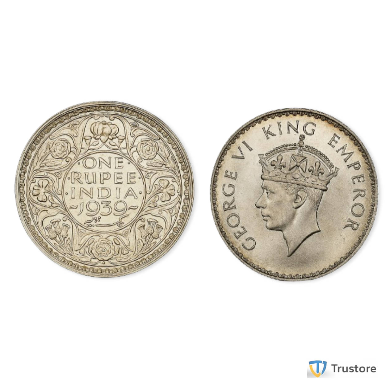     			✨ Rare 1939 India 1 Rupee ✨George VI King Emperor, British India ✨  Old Coin ⭐ EX- Rare | Trustore Exclusive ⭐