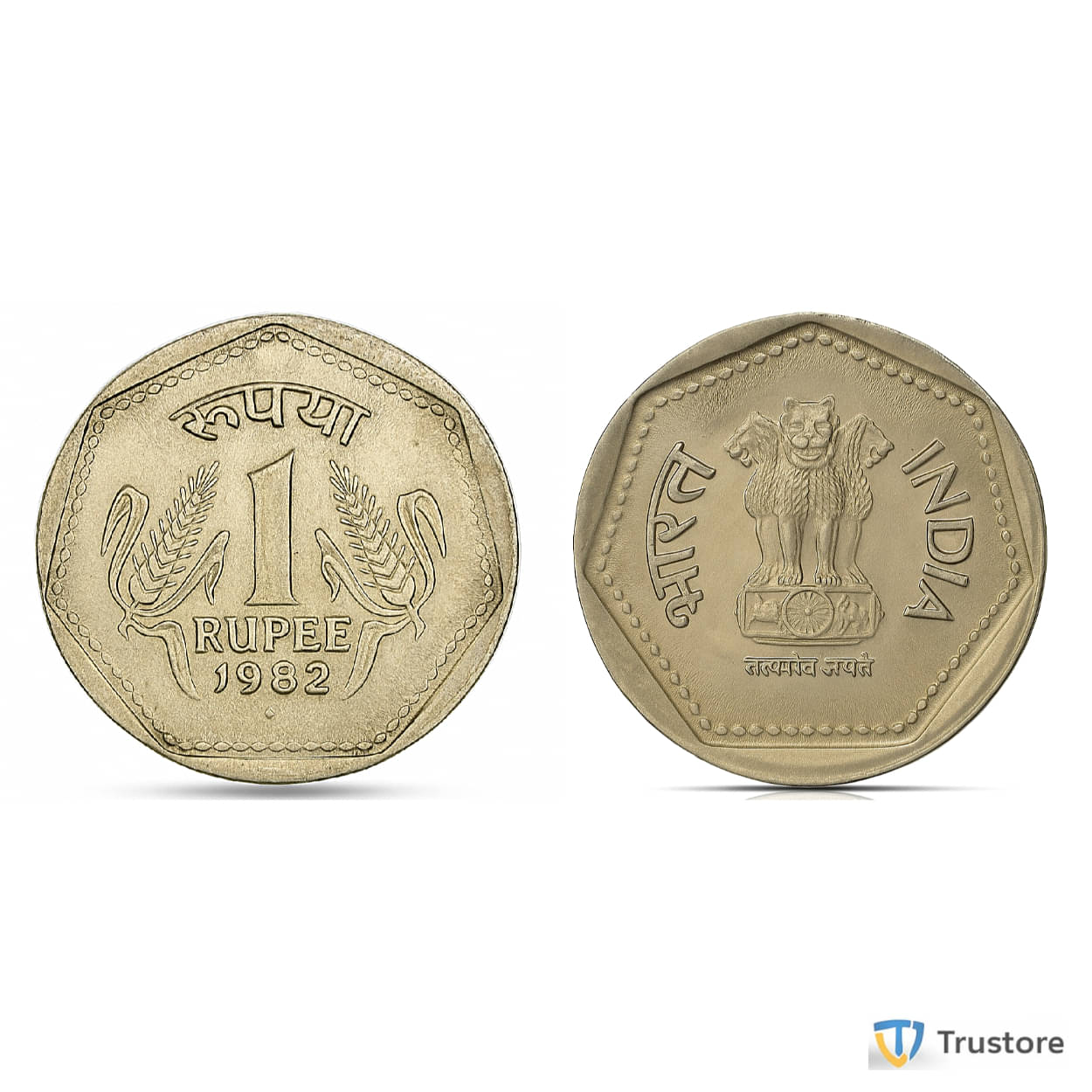 ✨ Rare 1982 Small 1 Rupee ✨ India Old Coin ⭐ EX- Rare | Trustore Exclusive ⭐     			✨ Rare 1982 Small 1 Rupee ✨ India Old Coin ⭐ EX- Rare | Trustore Exclusive ⭐