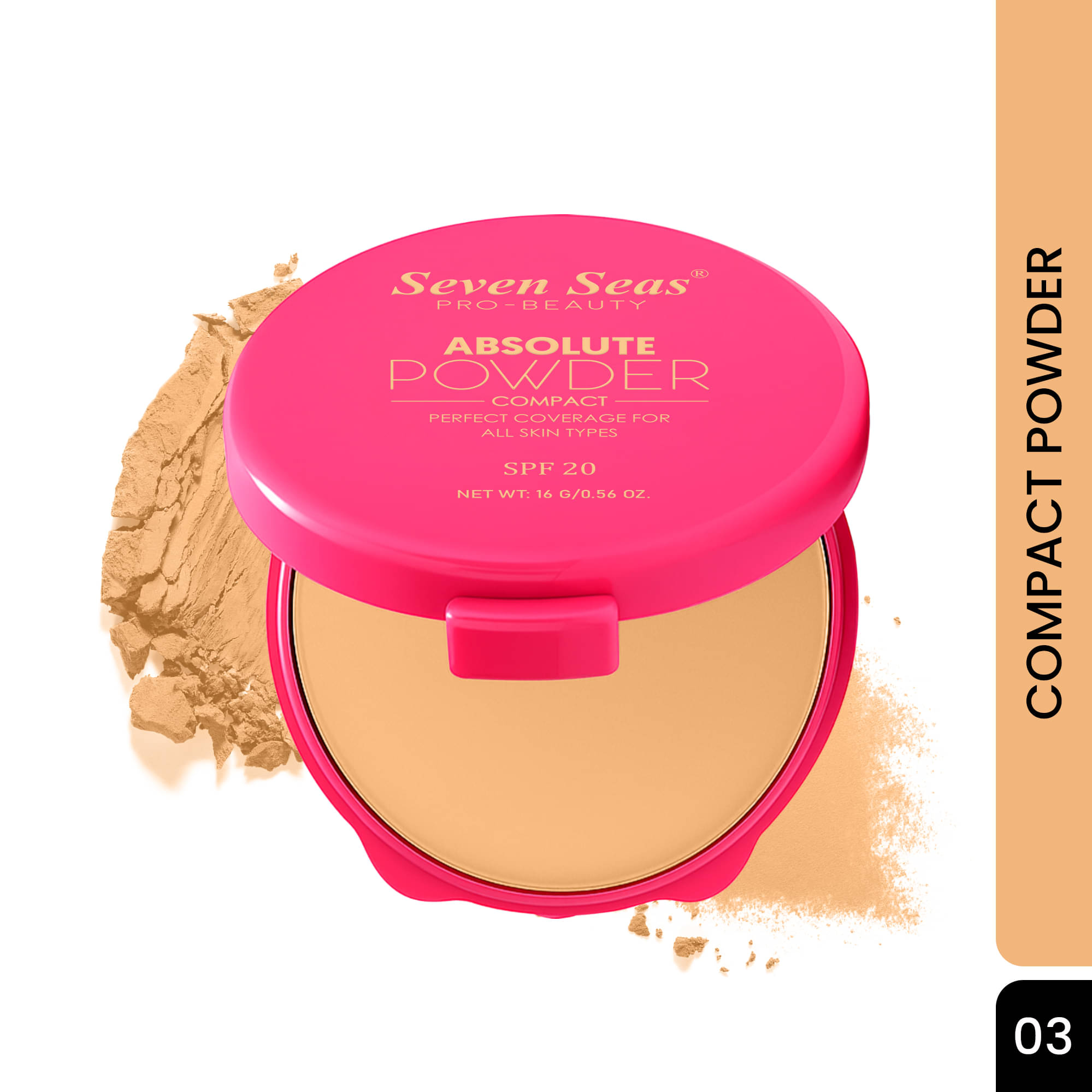     			Seven Seas Absolute Compact Powder Pressed Powder Tan 16 g