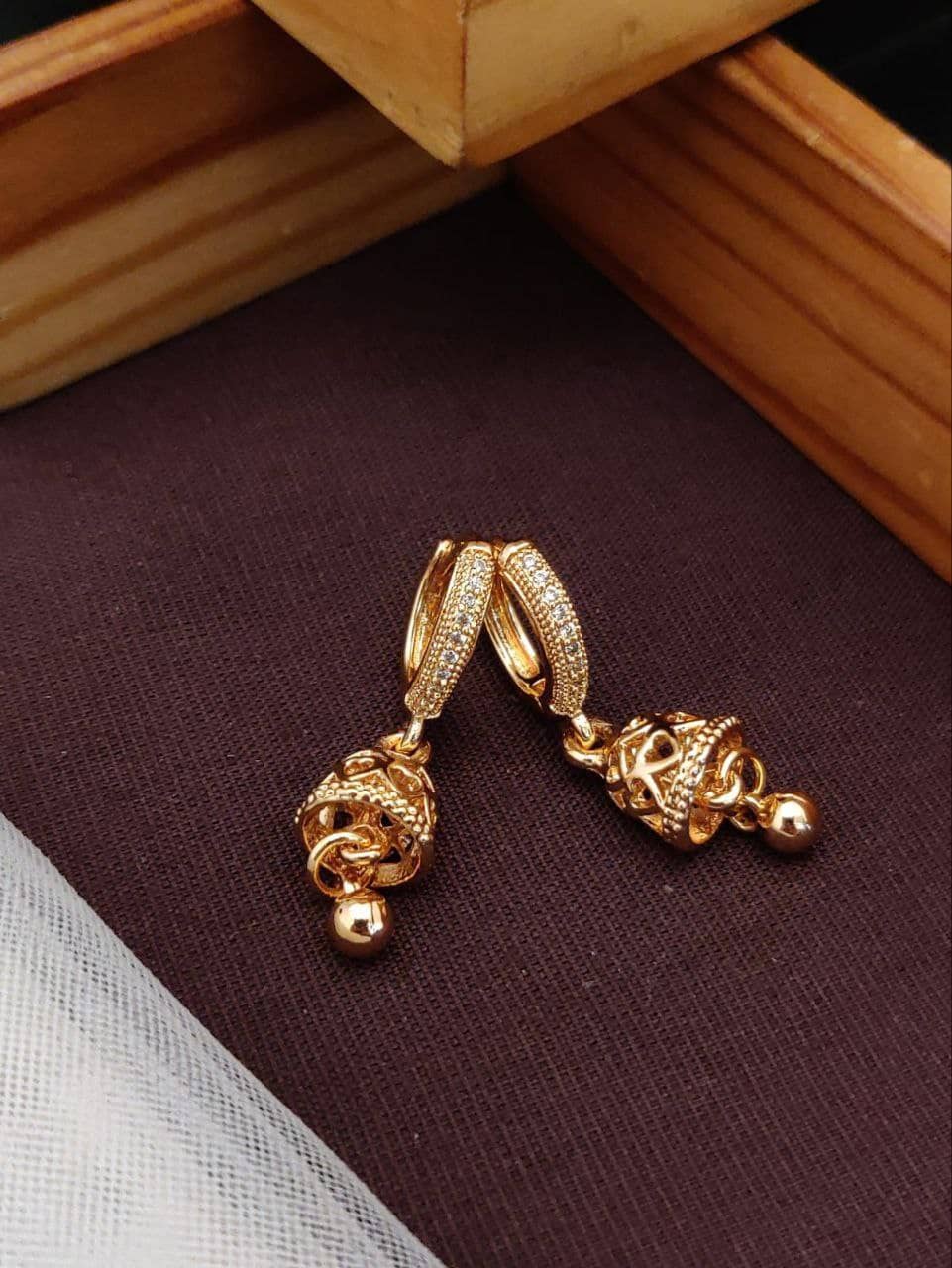 Shivay Fashion  hub Rose Gold Jhumki Earrings ( Pack of 2 ) - Earrings | Buy online on ZillyBuy