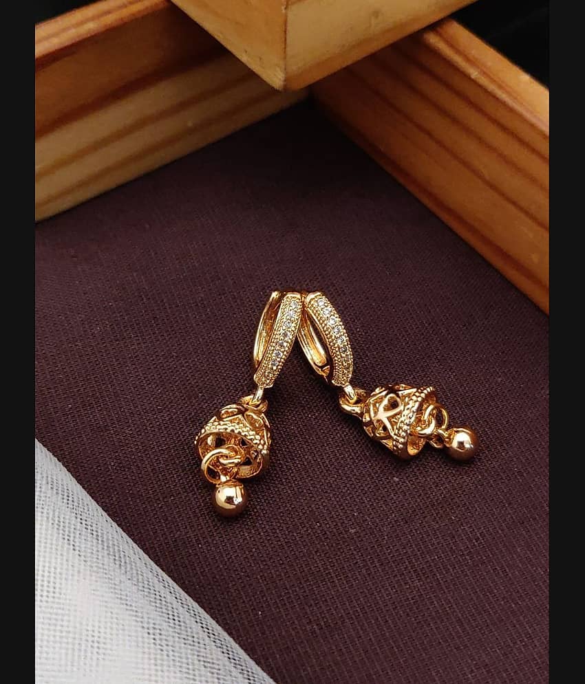Shivay Fashion hub Rose Gold Jhumki Earrings ( Pack of 2 ) - Earrings | Buy online on ZillyBuy
