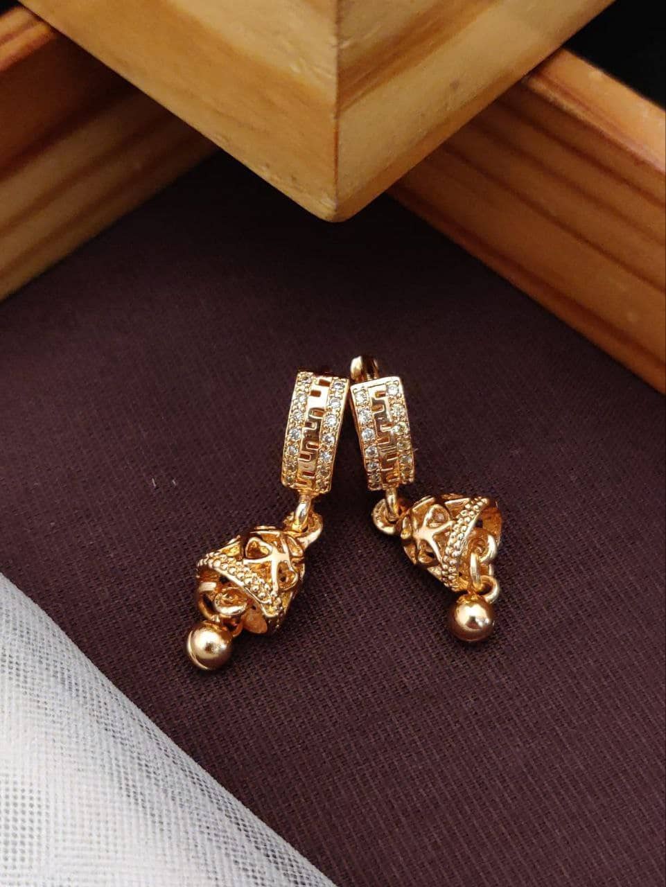 Shivay Fashion  hub Rose Gold Jhumki Earrings ( Pack of 2 ) - Earrings | Buy online on ZillyBuy