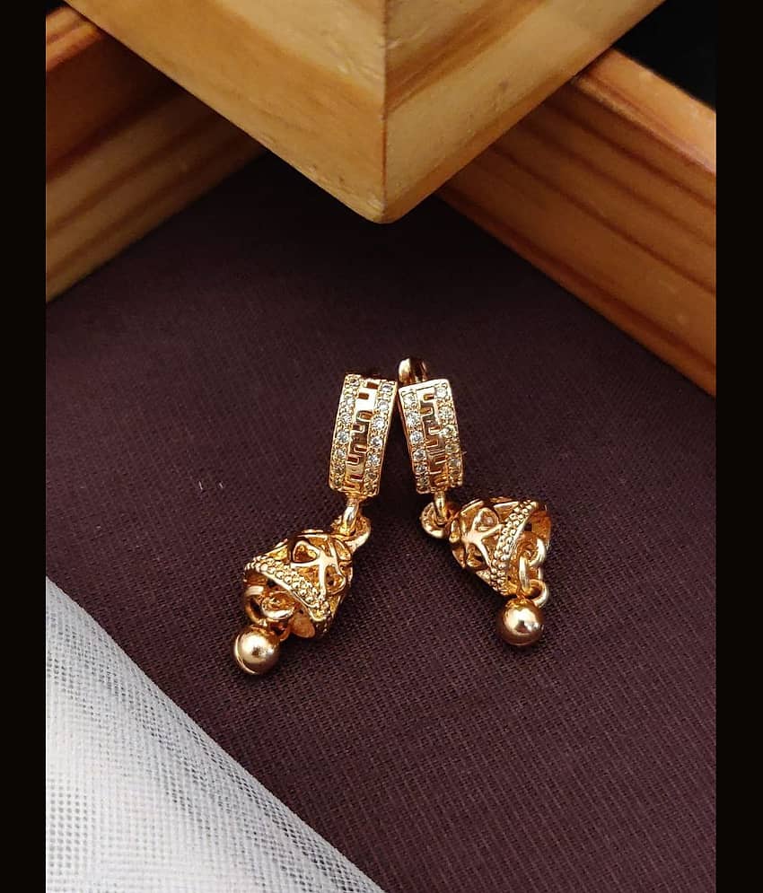 Shivay Fashion hub Rose Gold Jhumki Earrings ( Pack of 2 ) - Earrings | Buy online on ZillyBuy