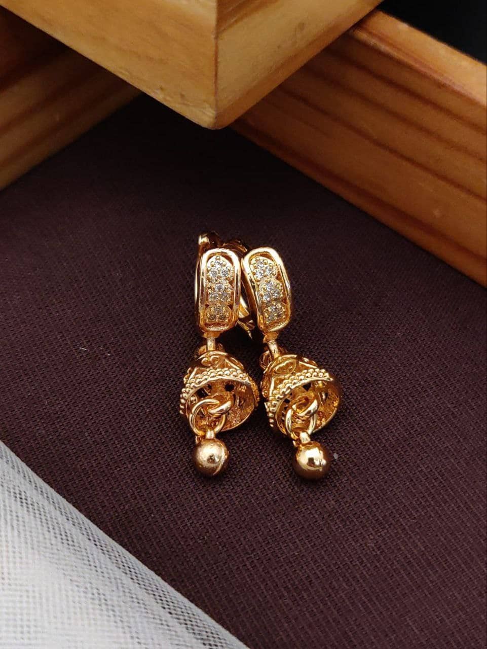 Shivay Fashion  hub Rose Gold Jhumki Earrings ( Pack of 2 ) - Earrings | Buy online on ZillyBuy