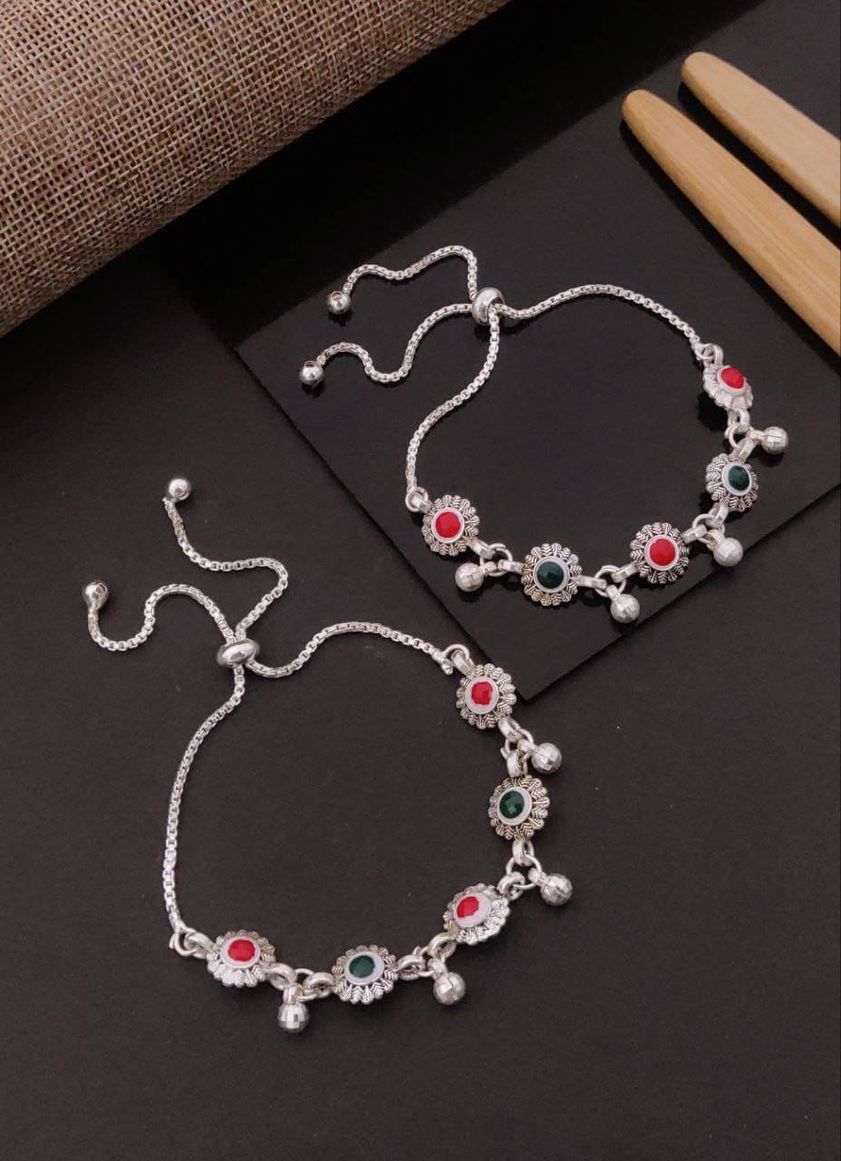Shivay Fashion hub Silver Anklets ( Pack of 2 ) Shivay Fashion hub Silver Anklets ( Pack of 2 )