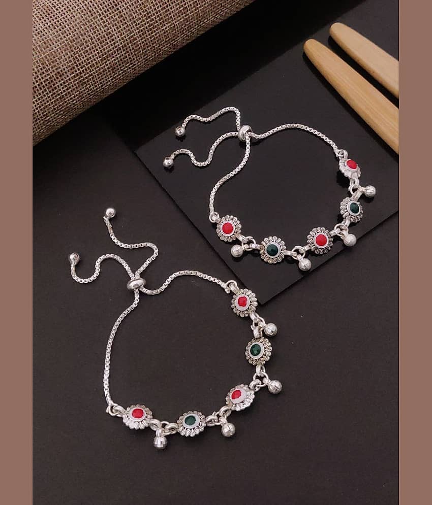 Shivay Fashion hub Silver Anklets ( Pack of 2 ) - Anklets | Buy online on ZillyBuy