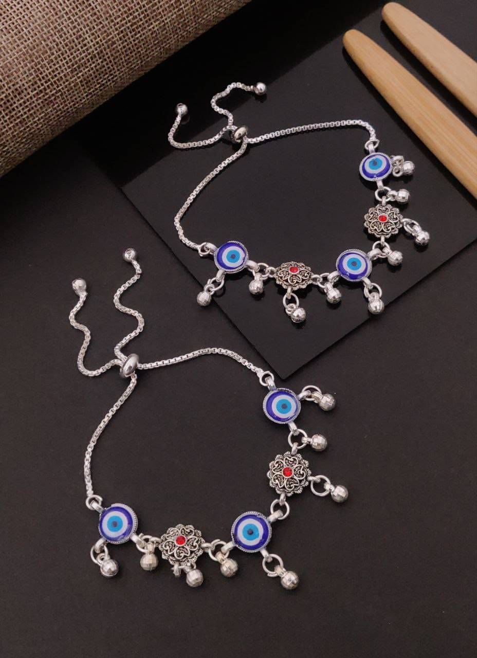Shivay Fashion hub Silver Anklets ( Pack of 2 ) Shivay Fashion hub Silver Anklets ( Pack of 2 )