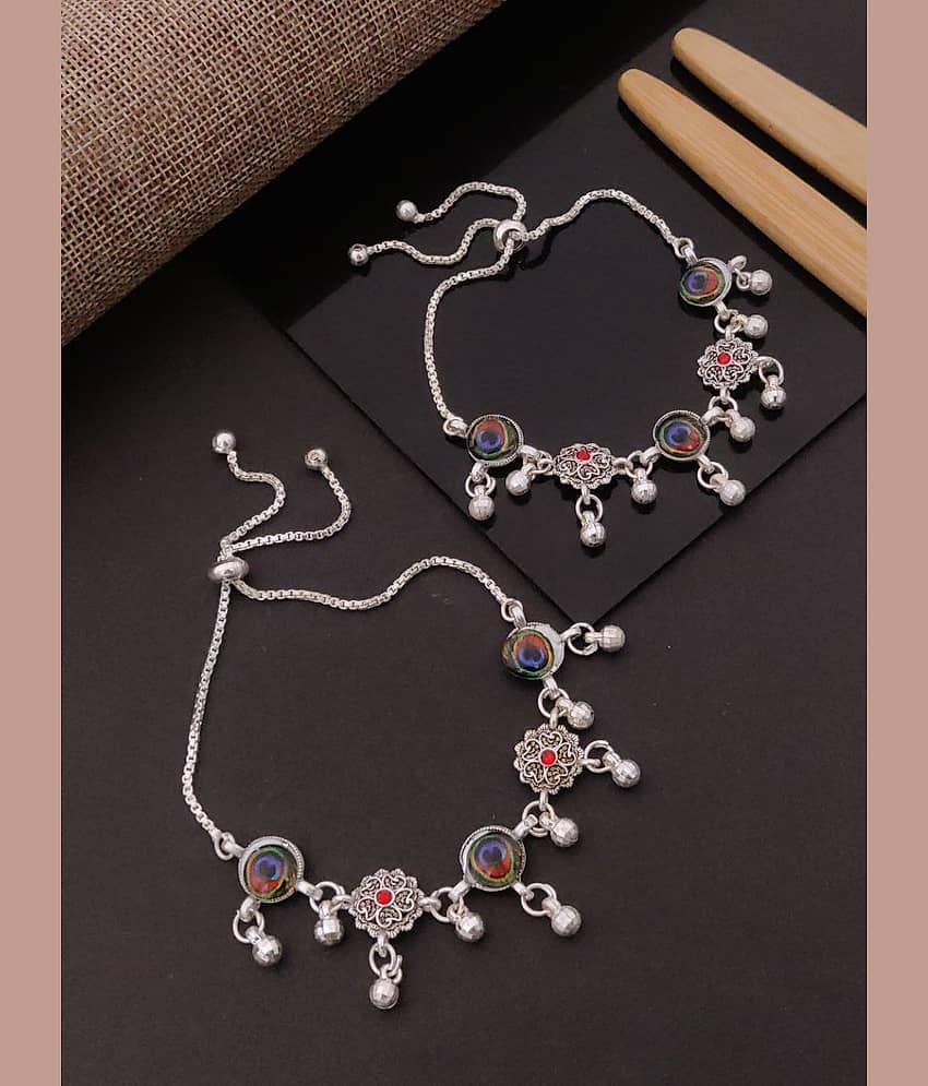 Shivay Fashion hub Silver Anklets ( Pack of 2 ) - Anklets | Buy online on ZillyBuy