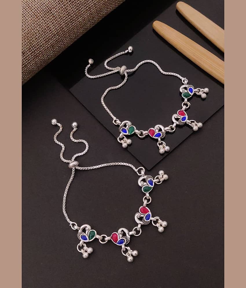 Shivay Fashion hub Silver Anklets ( Pack of 2 ) - Anklets | Buy online on ZillyBuy