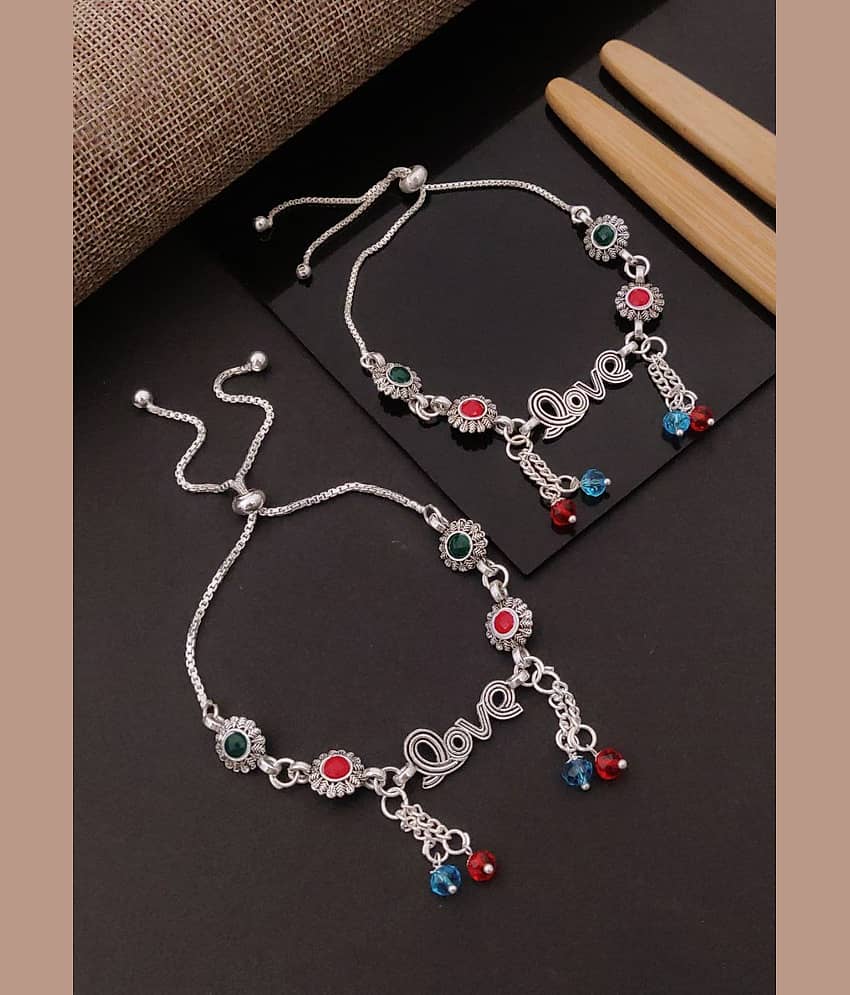 Shivay Fashion hub Silver Anklets ( Pack of 2 ) - Anklets | Buy online on ZillyBuy