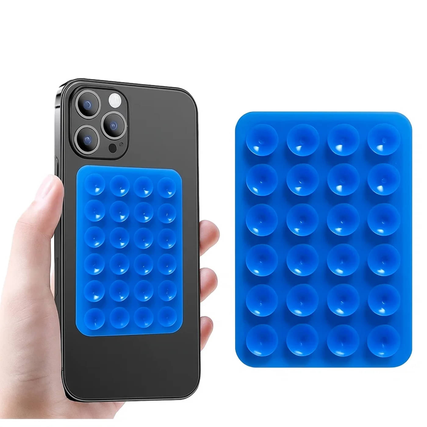     			Silicone Suction Phone Case | Hands-Free Phone Holder with 24 Strong Suction Cups | Wall, Mirror & Car Mount Mobile Cover for iPhone & Android Smartphones (Multicolor - 1 Pack )