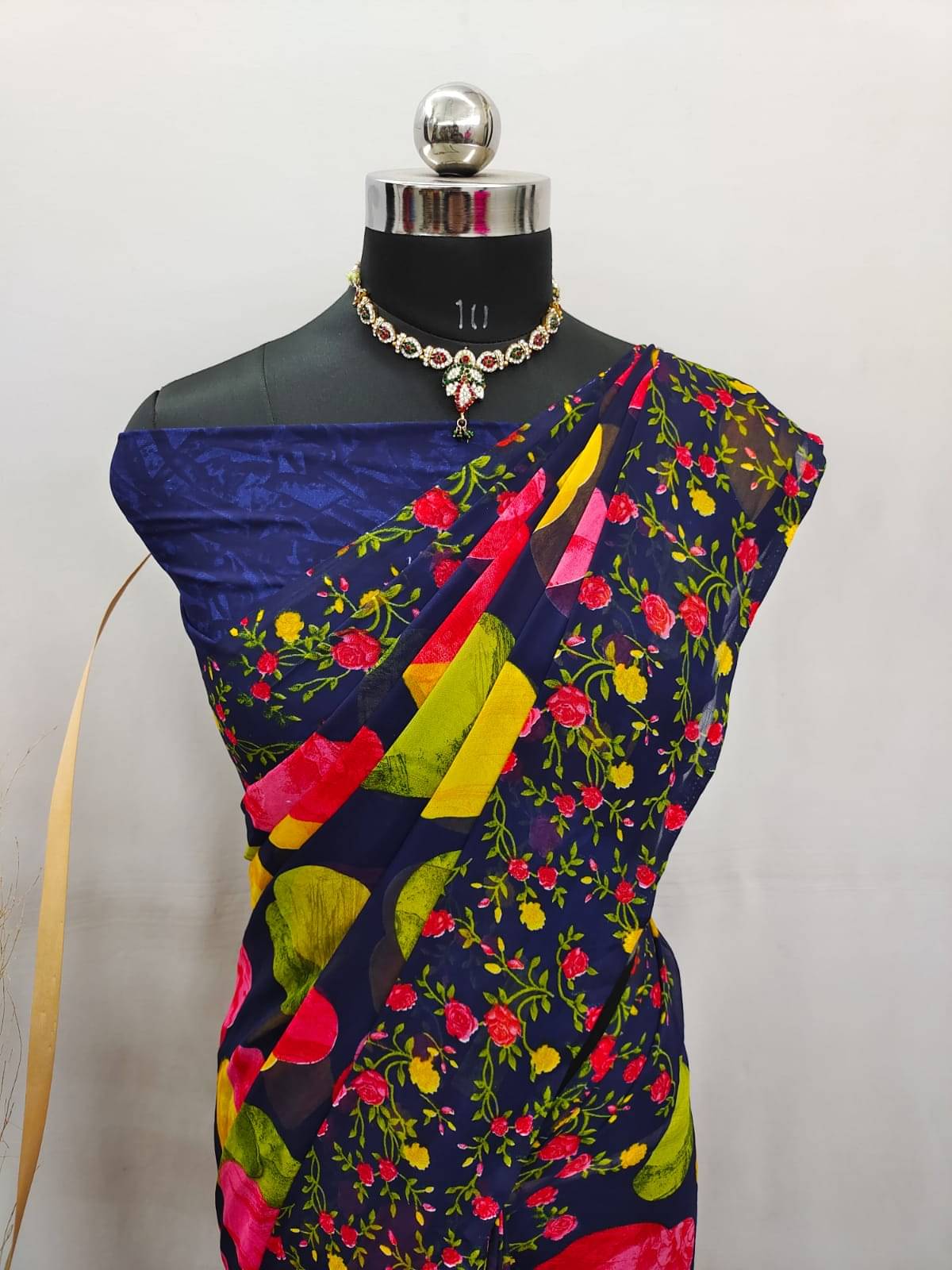 Sitanjali Georgette Printed Sambalpuri Saree With Unstitched Blouse Piece ( Blue ) Sitanjali Georgette Printed Sambalpuri Saree With Unstitched Blouse Piece ( Blue )