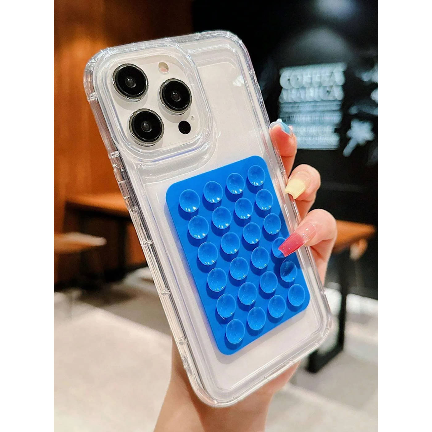     			Suction Phone Case with 24 Cups | Silicone Hands-Free Mobile Cover for Wall, Mirror, Car Dashboard & Tiles | Universal Stick-On Holder for iPhone & Android Smartphones (Multicolor - 1 Pack )