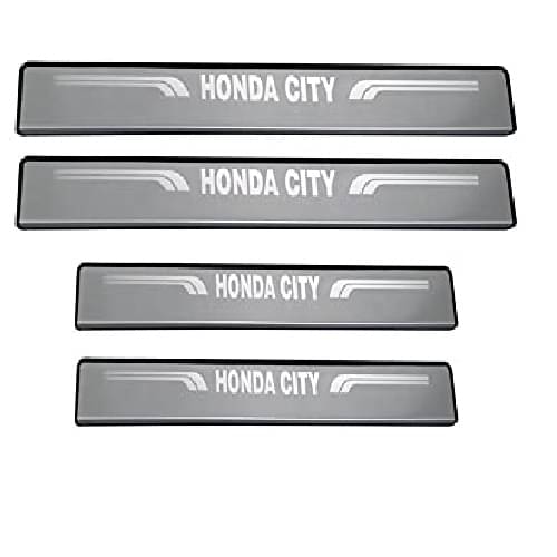     			SureStrive Stainless Steel Car Footstep Without Led Door Sill Plate Leg Plate Non-Led Silver Color for Honda LOGO All Model Set of-4