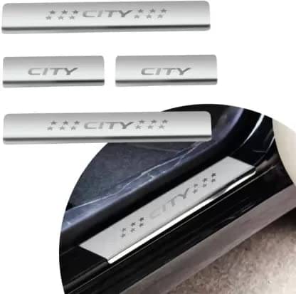 SureStrive Stainless Steel Car Footstep Without Led Door Sill Plate Leg Plate Non-Led Silver Color for Honda City All Model Set of-4 SureStrive Stainless Steel Car Footstep Without Led Door Sill Plate Leg Plate Non-Led Silver Color for Honda City All Model Set of-4