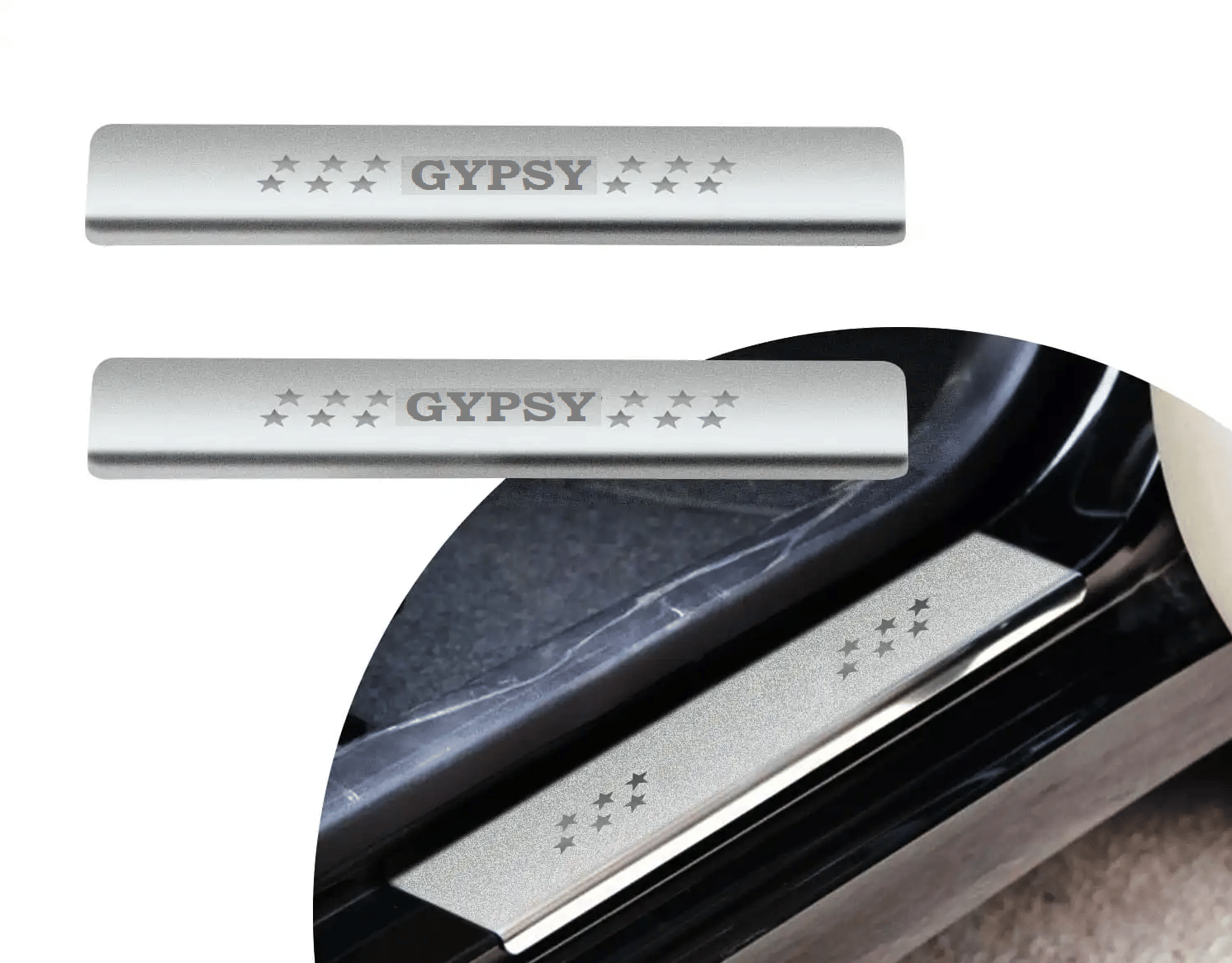 SureStrive Stainless Steel Car Footstep Without Led Door Sill Plate Leg Plate Non-Led Silver Color for Maruti Suzuki Gypsy All Model Set of-4 SureStrive Stainless Steel Car Footstep Without Led Door Sill Plate Leg Plate Non-Led Silver Color for Maruti Suzuki Gypsy All Model Set of-4