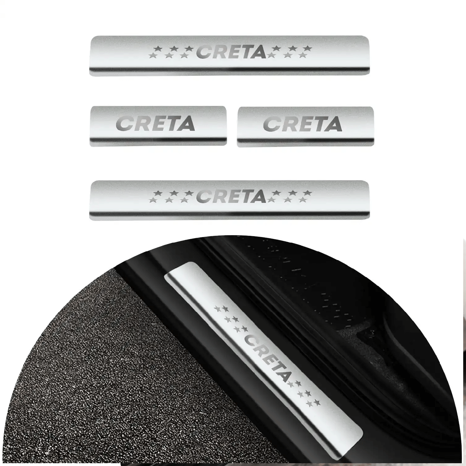 SureStrive Stainless Steel Car Footstep Without Led Door Sill Plate Leg Plate Non-Led Silver Color for Hyundai Creta All Model Set of-4 SureStrive Stainless Steel Car Footstep Without Led Door Sill Plate Leg Plate Non-Led Silver Color for Hyundai Creta All Model Set of-4