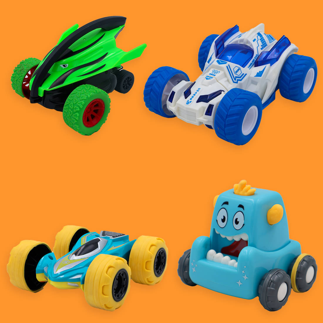     			TOY BHARAT Monster Car Set : Stun, Monster, Mini Monster and Double Sided Car | Pack of 4 | Gift Toy | Made in India | 1-6 Years | Realistic Design | Indoor Outdoor Play | Gift for Kids