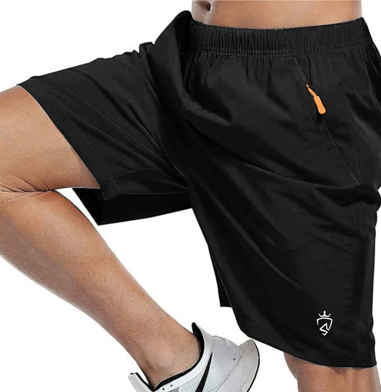     			Tenrun Black Polyester Men's Shorts ( Pack of 1 )
