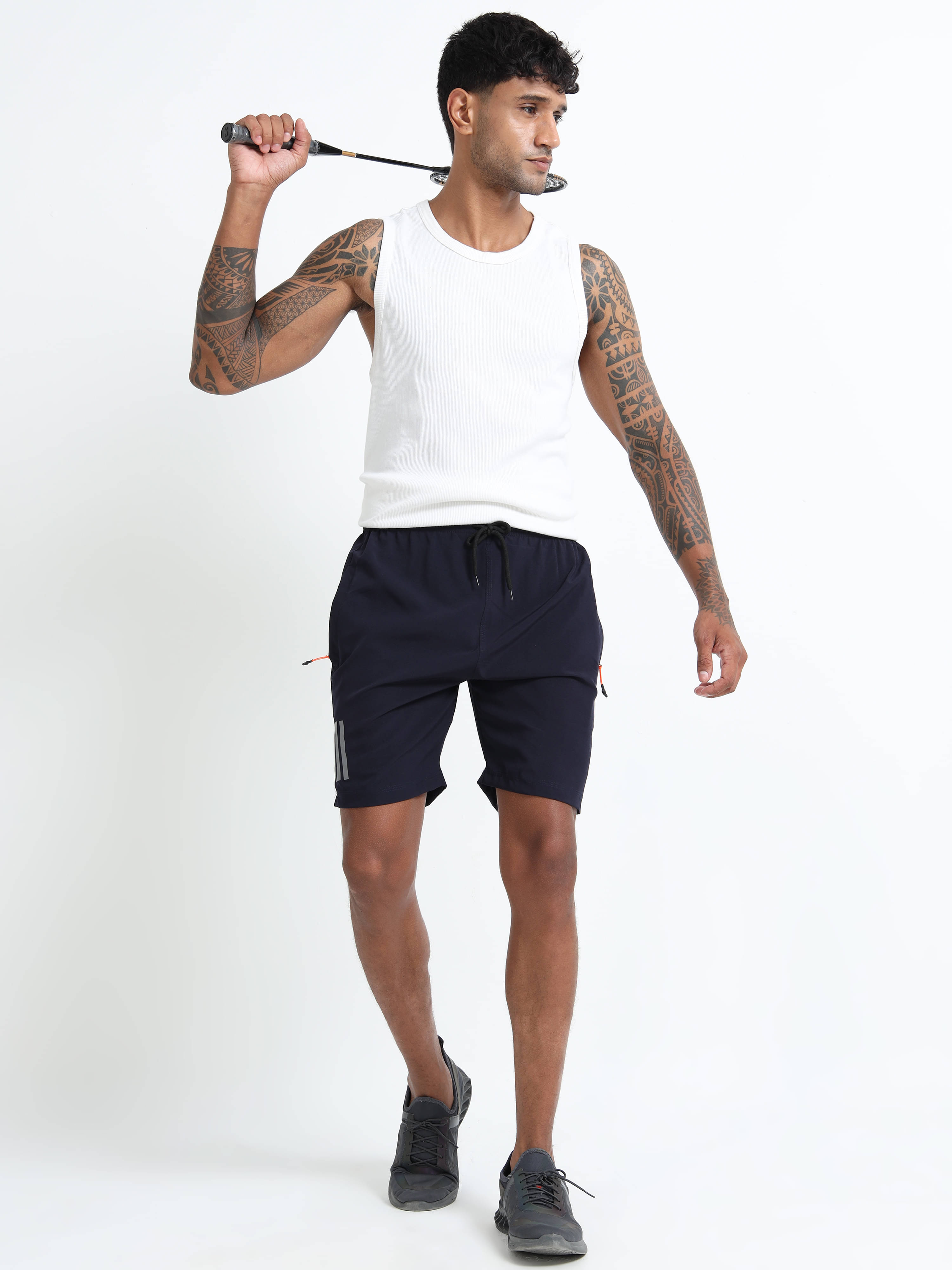     			Tenrun Navy Polyester Men's Shorts ( Pack of 1 )