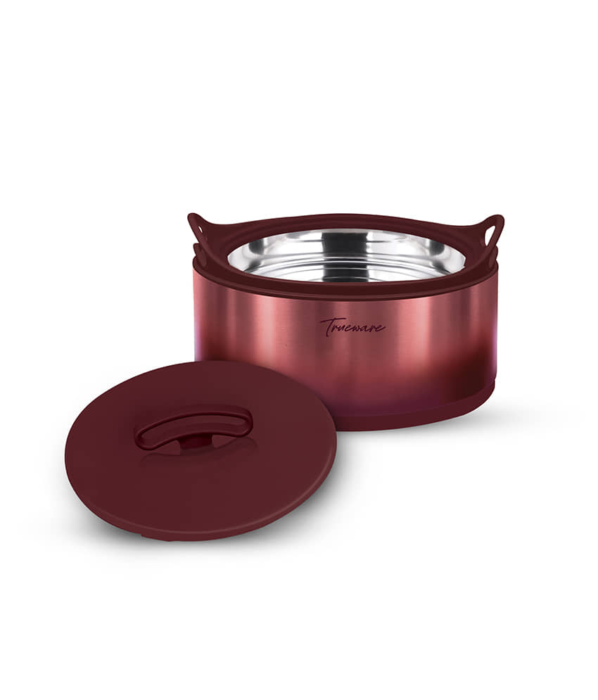 Trueware Iconic Lacquer Coating Rose Gold Steel Thermoware Casserole ( Set of 1 , 1500 mL )