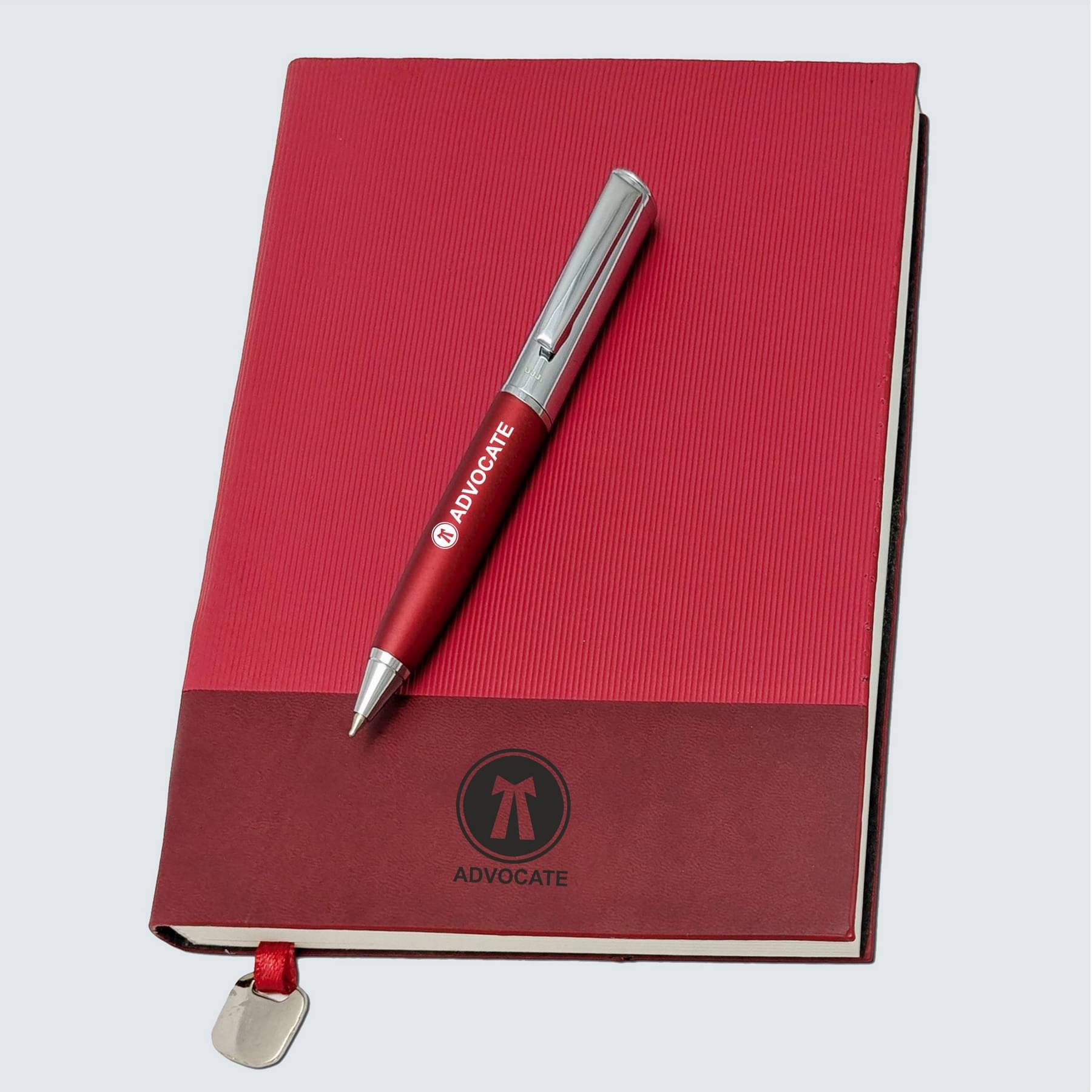 UJJi Advocate Professional Notebook Set with Red Metal Pen, Premium Sofcover Journal with Bookmark, Red UJJi Advocate Professional Notebook Set with Red Metal Pen, Premium Sofcover Journal with Bookmark, Red