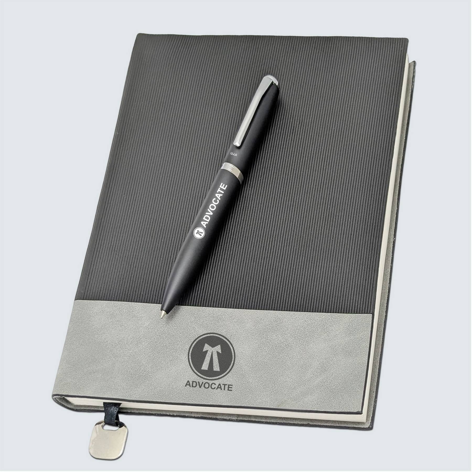     			UJJi Advocate Professional Notebook with Matching Black Pen, Softcover Journal with Ribbon Bookmark A5, 80GSM, 192 Pages, 12 Month Planner Calendar
