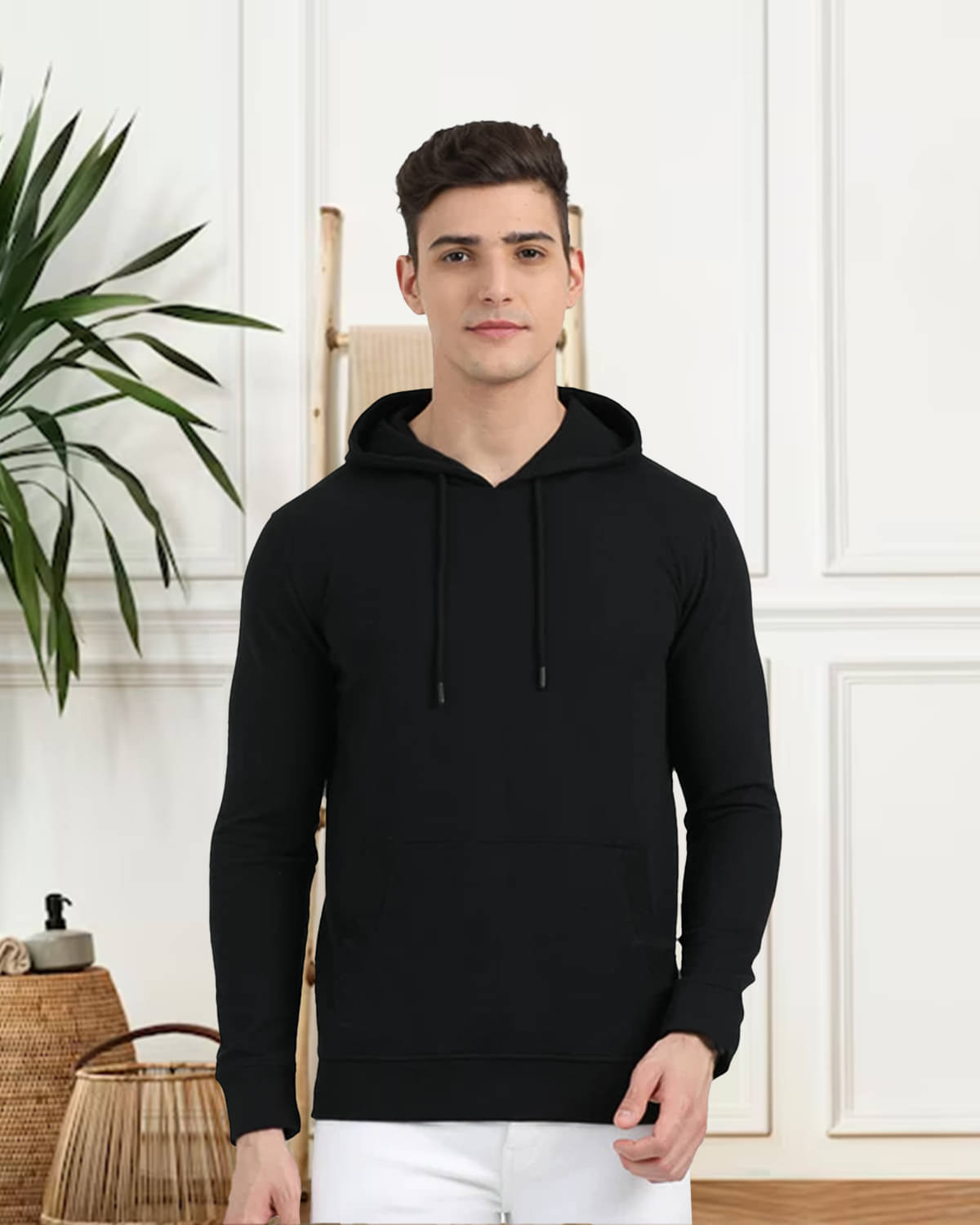     			Unicus Apparel Fleece Hooded Men's Sweatshirt - Black ( Pack of 1 )