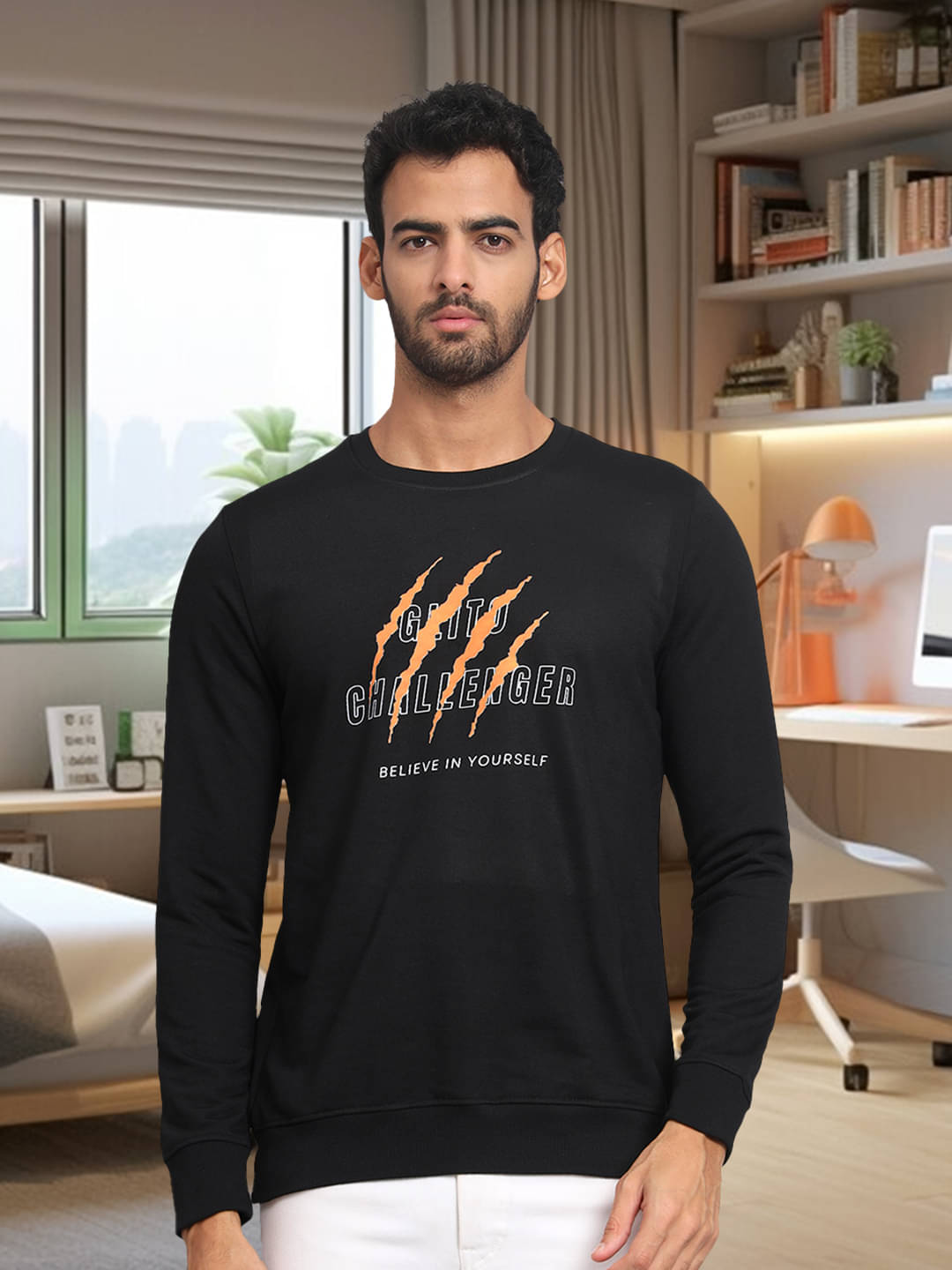 Unicus Apparel Fleece Round Neck Men's Sweatshirt - Black ( Pack of 1 ) Unicus Apparel Fleece Round Neck Men's Sweatshirt - Black ( Pack of 1 )