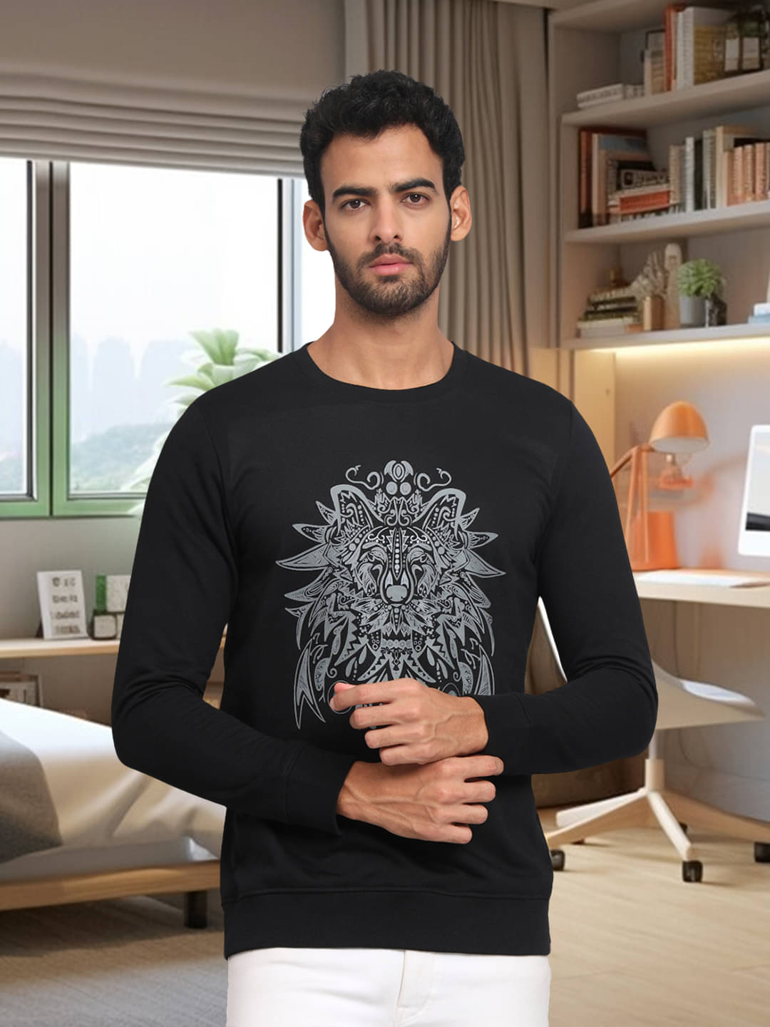 Unicus Apparel Fleece Round Neck Men's Sweatshirt - Black ( Pack of 1 ) Unicus Apparel Fleece Round Neck Men's Sweatshirt - Black ( Pack of 1 )