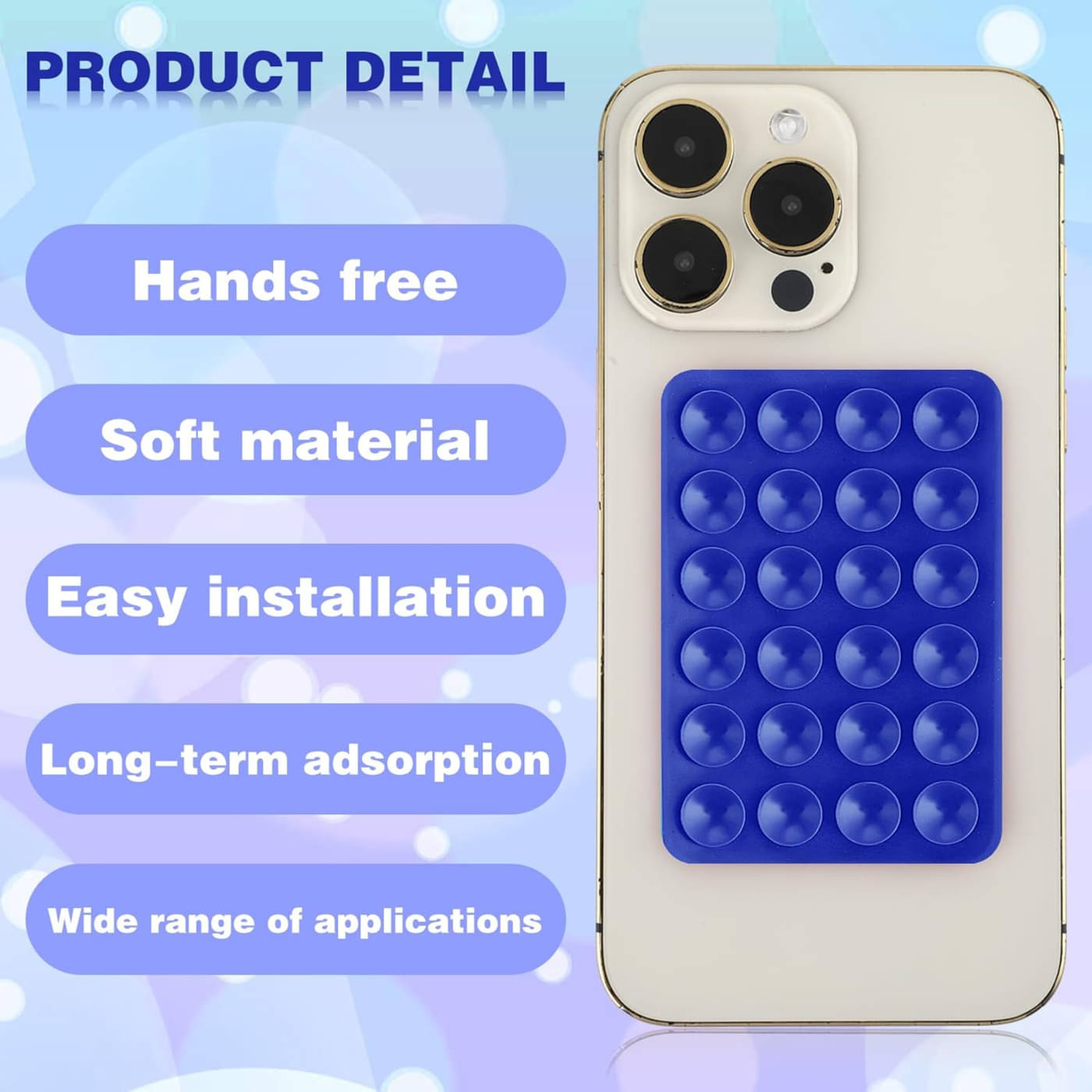     			Universal Suction Phone Case | Silicone Mobile Cover with 24 Strong Suction Cups | Stick on Wall, Mirror, Car, Kitchen & Desk | Hands-Free Stand for Video Calls & Selfies (Multicolor - 1 Pack )
