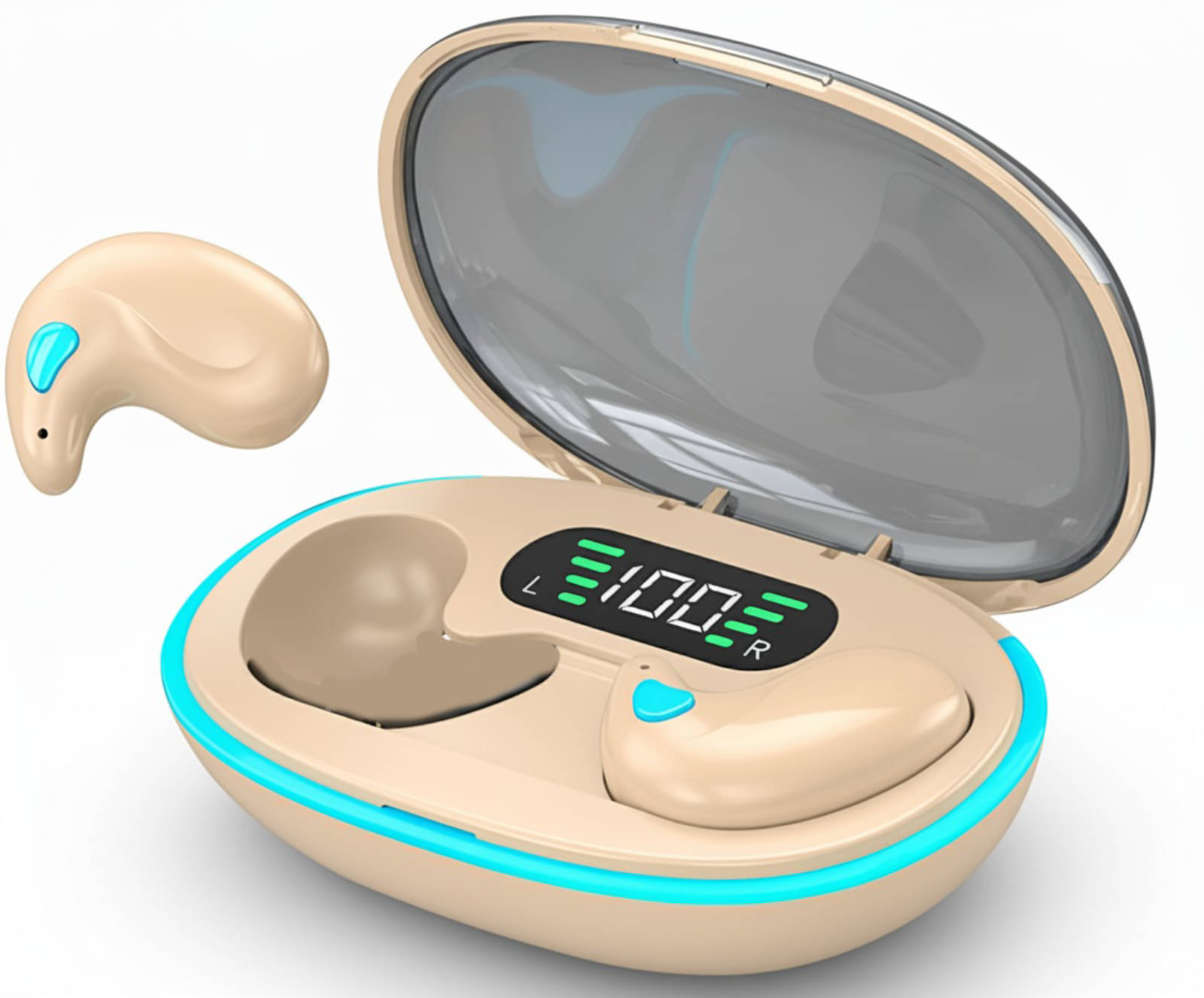     			VERONIC S55 OWS Bluetooth Open Ear Wireless Sleeping Earbuds, BT5.4 Headphones, Button Control & Type-C Fast Charging, ENC Call Noise Reduction, Ideal for Sleeping, Meditation and Entertainment.