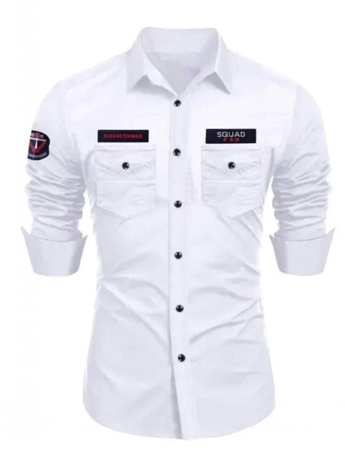     			Vrinda Creation Cotton Blend Regular Fit Solids Full Sleeves Men's Casual Shirt - White ( Pack of 1 )