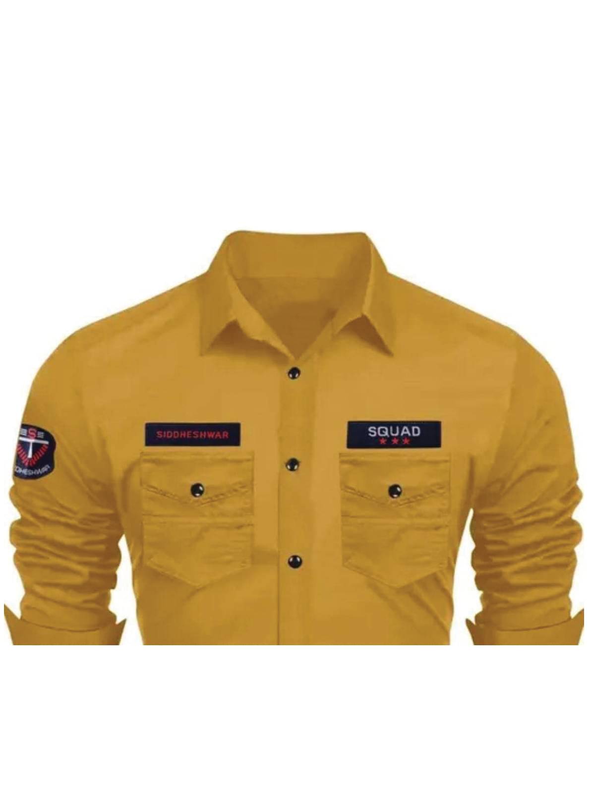    			Vrinda Creation Cotton Blend Regular Fit Solids Full Sleeves Men's Casual Shirt - Yellow ( Pack of 1 )
