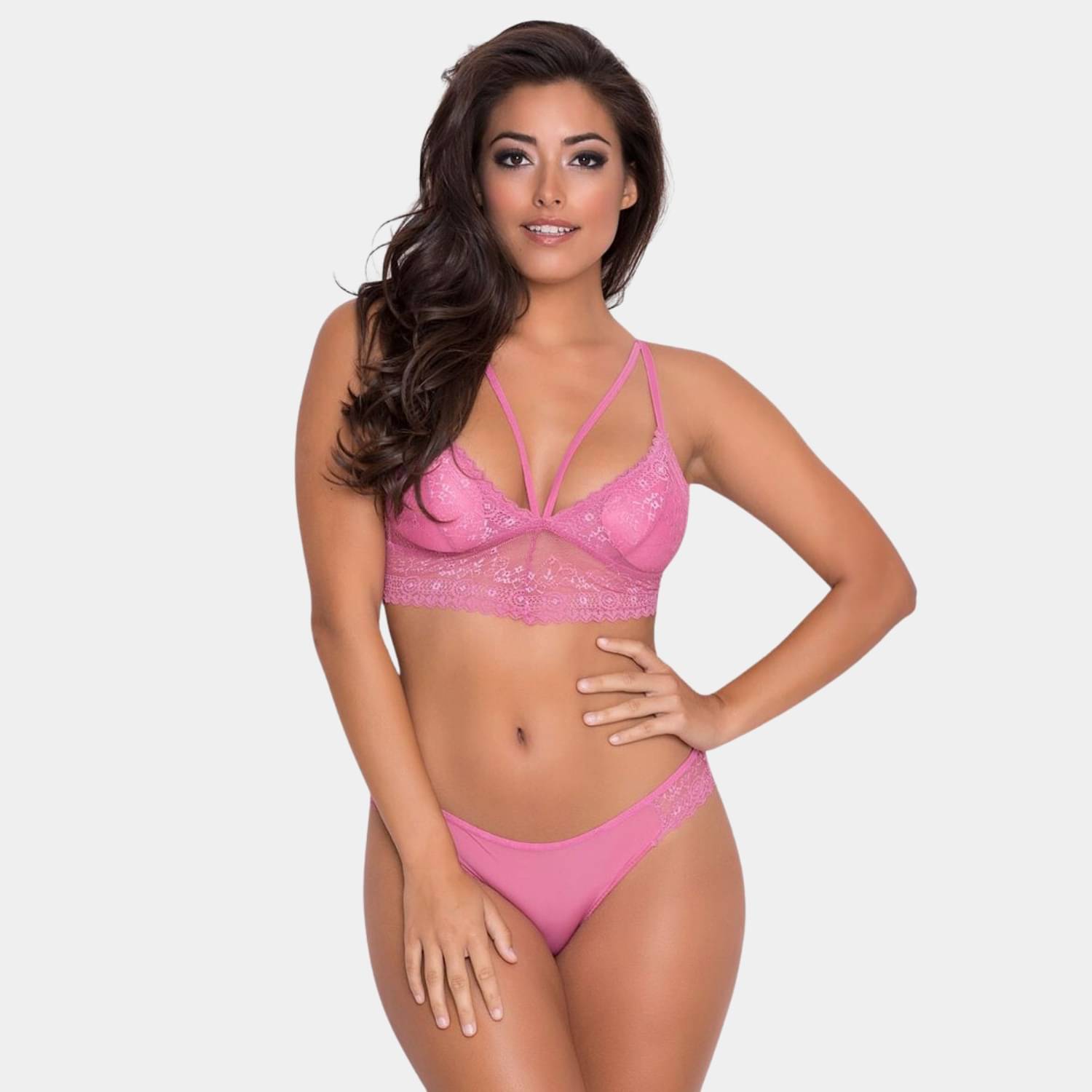 Zerjama Lace Non Padded Bra & Panty Set ( Pink , Pack of 1 )     			Zerjama Lace Non Padded Bra & Panty Set ( Pink , Pack of 1 )