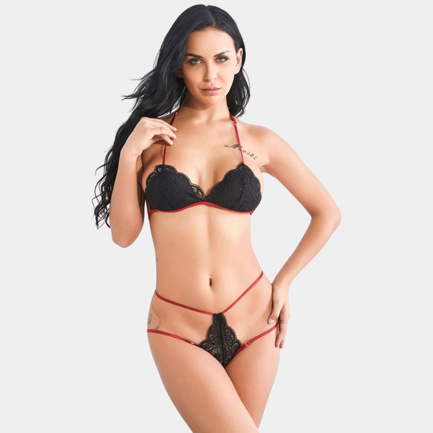 Zerjama Lace Non Padded Bra & Panty Set ( Black , Pack of 1 ) Zerjama Lace Non Padded Bra & Panty Set ( Black , Pack of 1 )