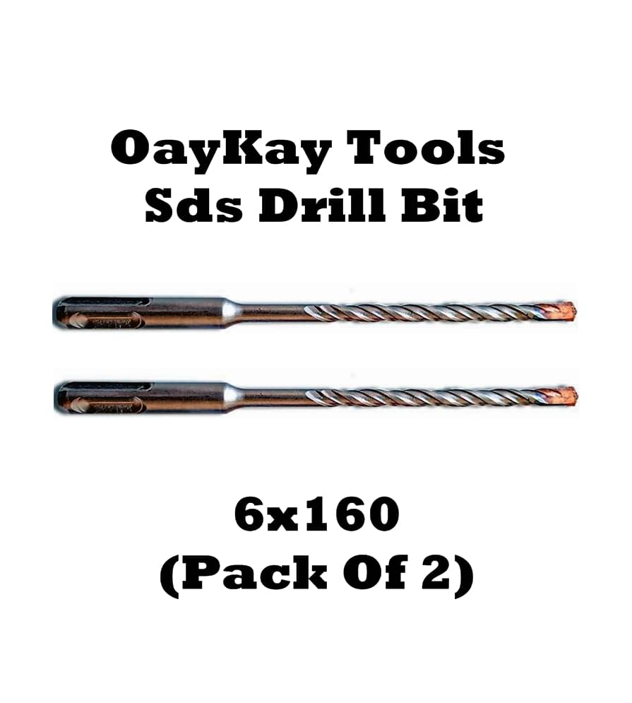2 Pcs SDS Plus Hammer Drill Bit 6x160 OayKay Tools 2 Pcs SDS Plus Hammer Drill Bit 6x160 OayKay Tools