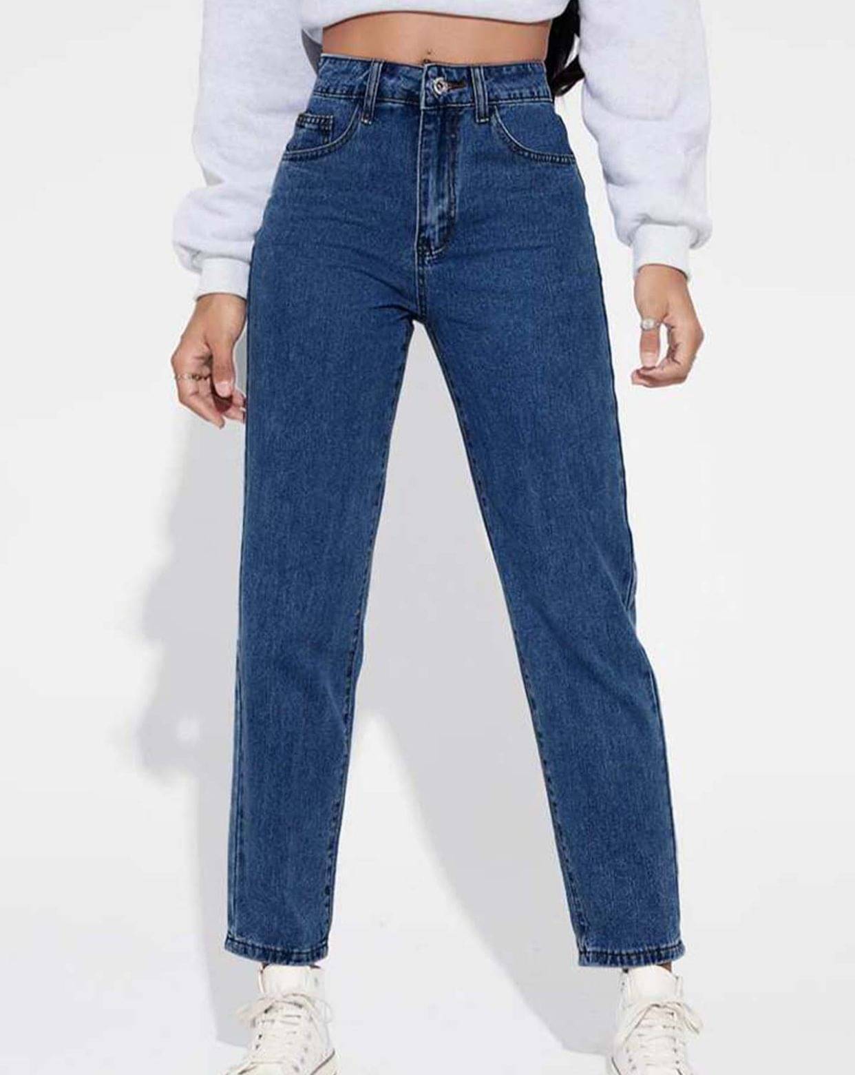     			AD Fashion Women's Mom Fit High-Rise Jeans ( Dark Blue )
