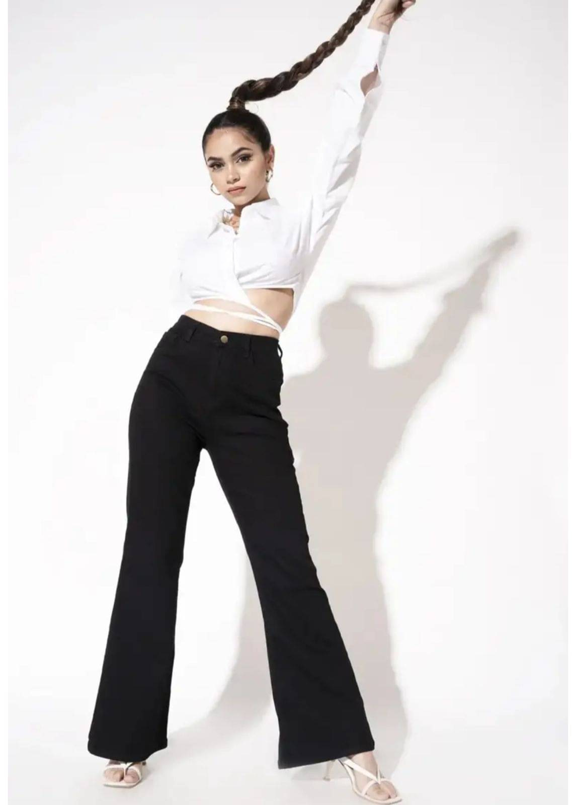     			AD Fashion Women's WideLeg High-Rise Jeans ( Blue )