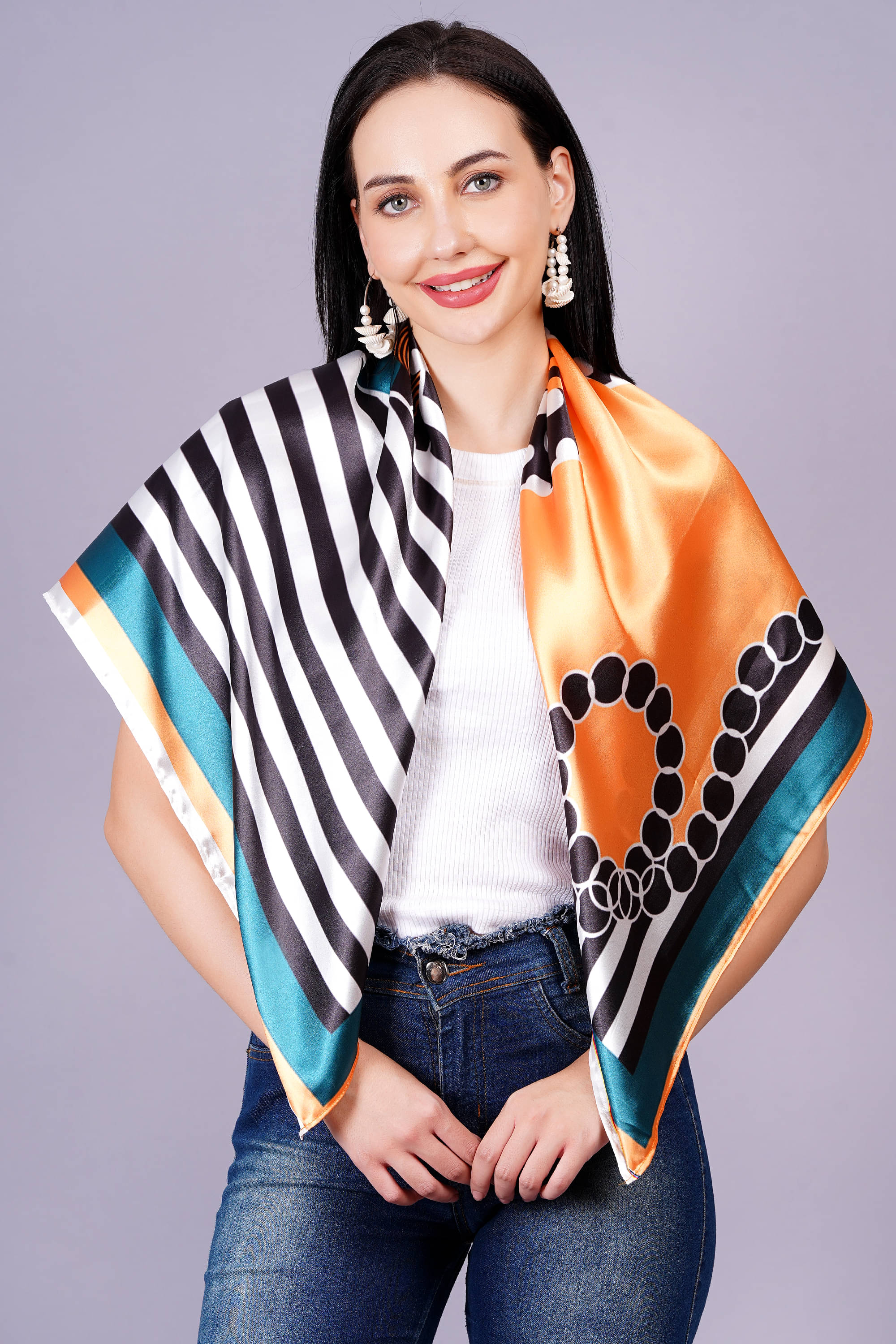 AXOLOTL Multicolor Satin Women's Scarf ( Pack of 1 ) AXOLOTL Multicolor Satin Women's Scarf ( Pack of 1 )