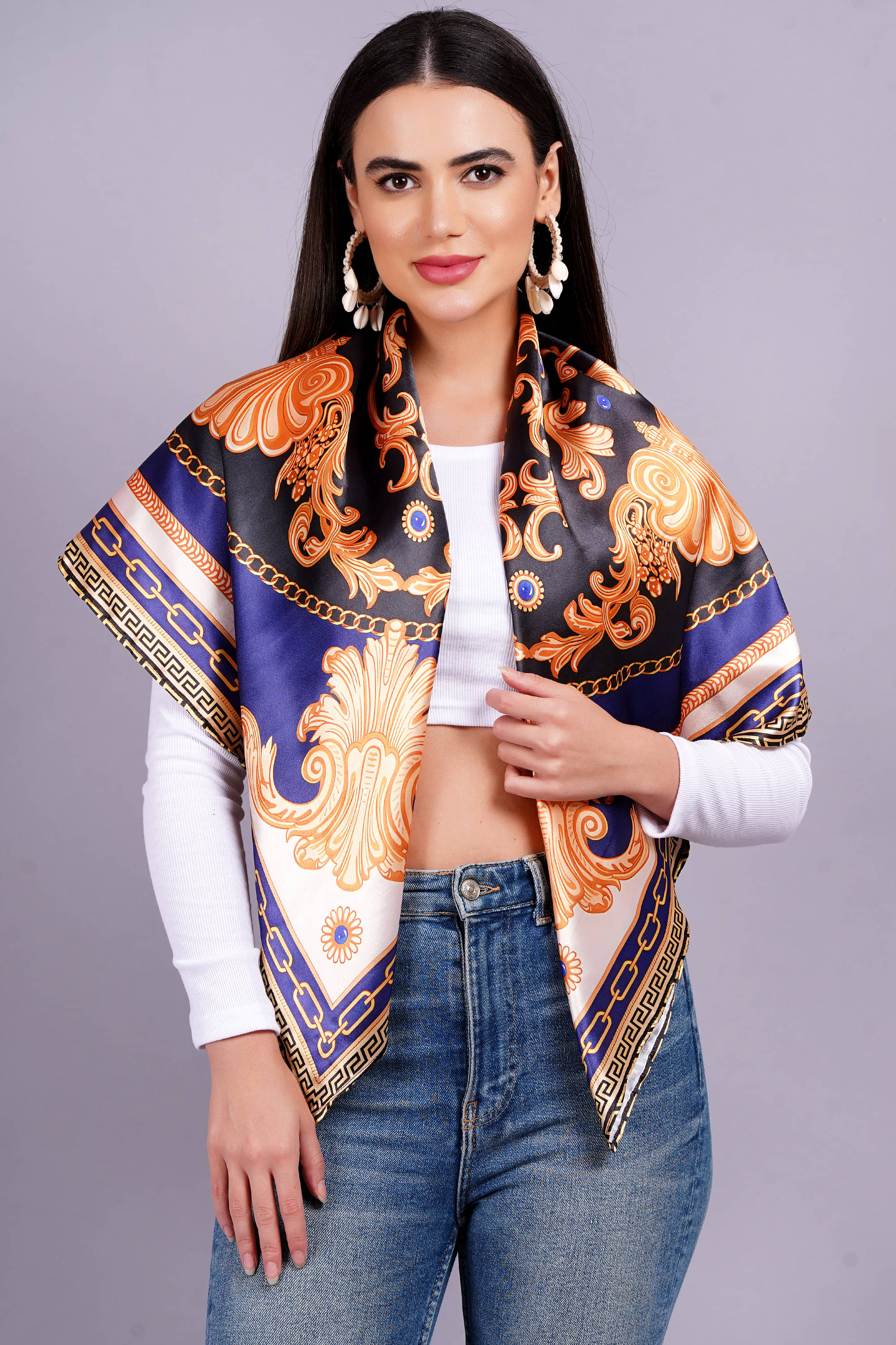 AXOLOTL Multicolor Satin Women's Scarf ( Pack of 1 ) AXOLOTL Multicolor Satin Women's Scarf ( Pack of 1 )