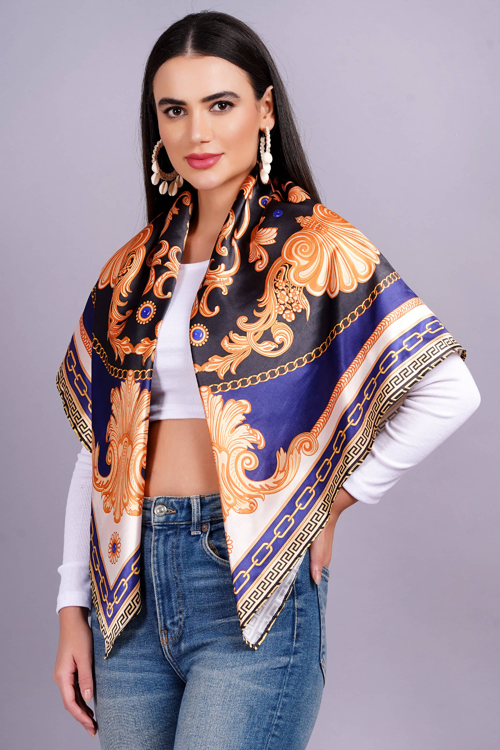 AXOLOTL Multicolor Satin Women's Scarf ( Pack of 1 ) AXOLOTL Multicolor Satin Women's Scarf ( Pack of 1 )