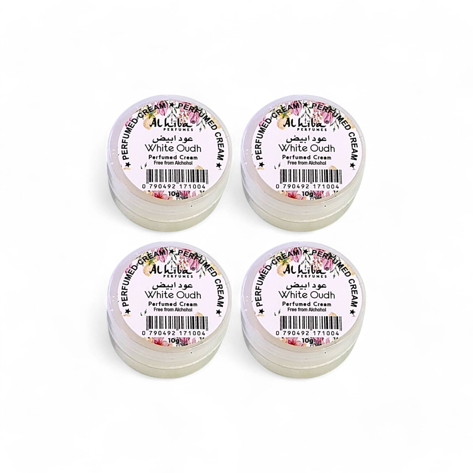    			Al Hiba White Oudh Perfumed Body Deodorant Cream for Unisex 10 gm ( Pack of 4 )