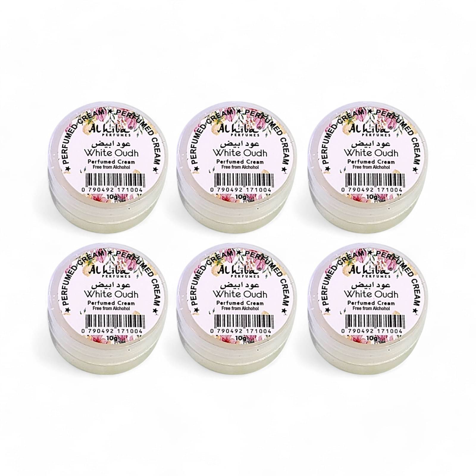     			Al Hiba White Oudh Perfumed Body Deodorant Cream for Unisex 10 gm ( Pack of 6 )