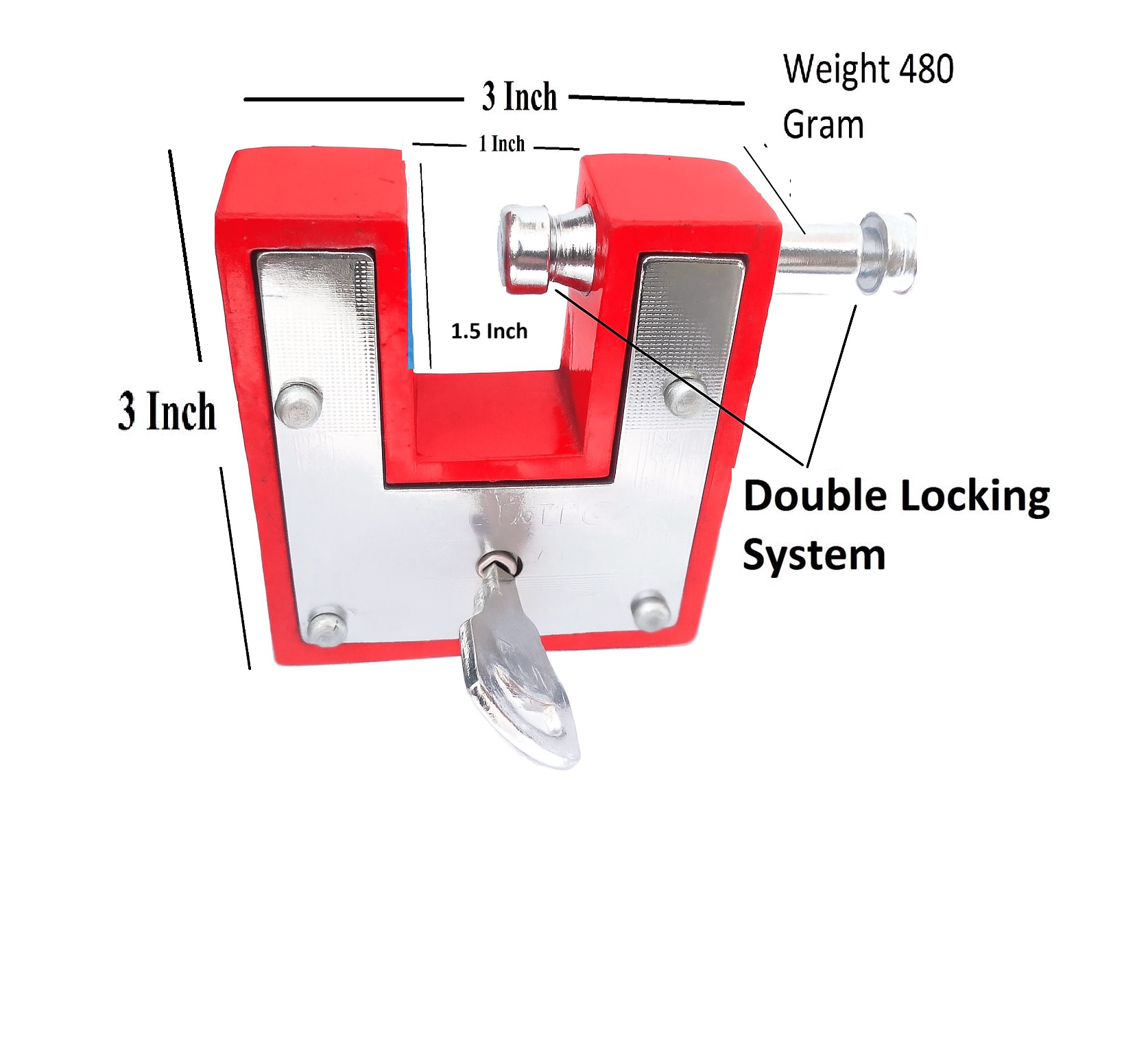 Aligarh Heavy Bar Lock for Home, Shop, Offices, room etc, 3 Keys,100 MM, Double Locking System Lock