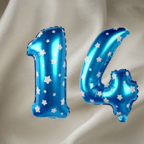 Angolalark For Blue Foil Balloon 16 inch Size Birthday/Anniversary Decoration Items Pack of 1 | 14 Year Balloons | 14 Number Angolalark For Blue Foil Balloon 16 inch Size Birthday/Anniversary Decoration Items Pack of 1 | 14 Year Balloons | 14 Number