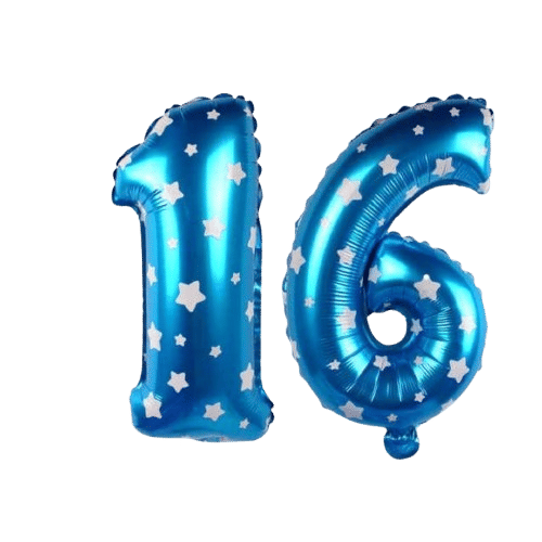 Angolalark For Blue Foil Balloon 16 inch Size Birthday/Anniversary Decoration Items Pack of 1 | 16 Year Balloons | 16 Number     			Angolalark For Blue Foil Balloon 16 inch Size Birthday/Anniversary Decoration Items Pack of 1 | 16 Year Balloons | 16 Number