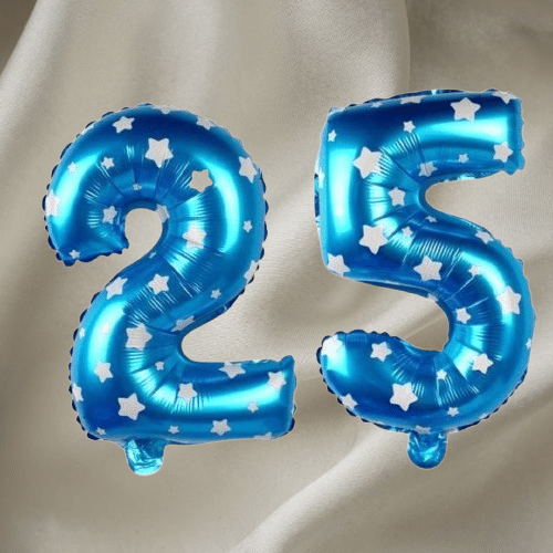     			Angolalark For Blue Foil Balloon 16 inch Size Birthday/Anniversary Decoration Items Pack of 1 | 25 Year Balloons | 25 Number